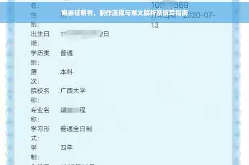 姐弟证明书，制作流程与意义解析及撰写指南