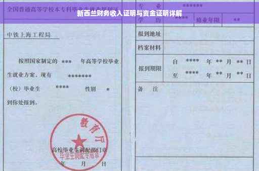 新西兰财务收入证明与资金证明详解