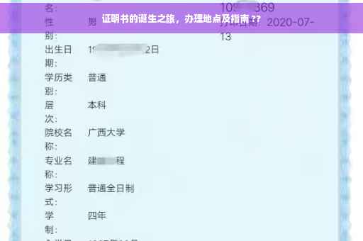 证明书的诞生之旅，办理地点及指南 ??