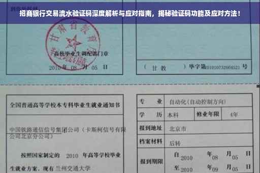 招商银行交易流水验证码深度解析与应对指南，揭秘验证码功能及应对方法！