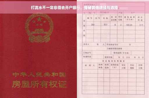 打流水不一定非得去开户银行，揭秘其他途径与选择