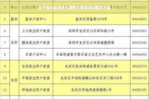 关于收入证明未开具的注意事项与解决方案