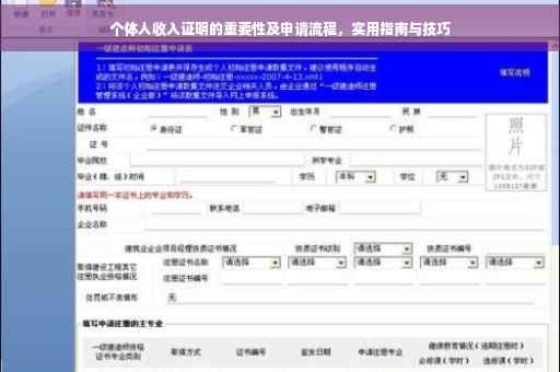 个体人收入证明的重要性及申请流程，实用指南与技巧