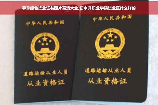 手拿绿色毕业证书图片高清大全,初中升职业学院毕业证什么样的