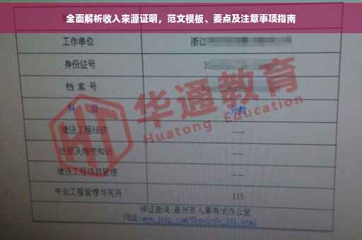 全面解析收入来源证明，范文模板、要点及注意事项指南