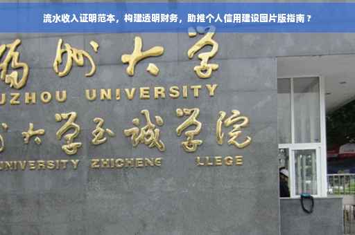流水收入证明范本，构建透明财务，助推个人信用建设图片版指南 ?