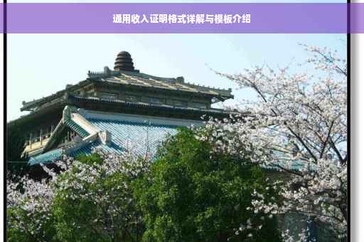 通用收入证明格式详解与模板介绍