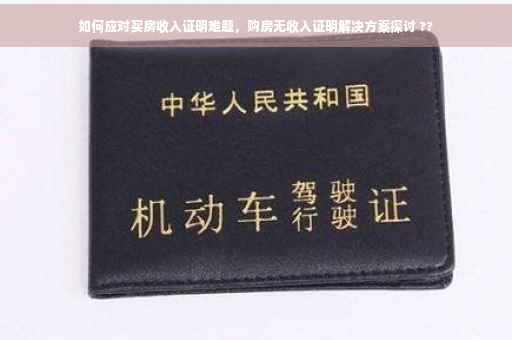 如何应对买房收入证明难题，购房无收入证明解决方案探讨 ??