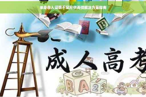 单身收入证明不足月供两倍解决方案指南