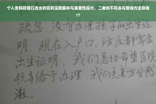 个人资料和银行流水的区别深度解析与重要性探讨，二者的不同点与查询方法指南??