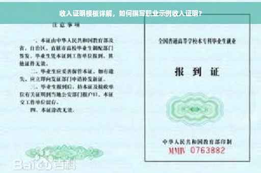 收入证明模板详解，如何撰写职业示例收入证明？