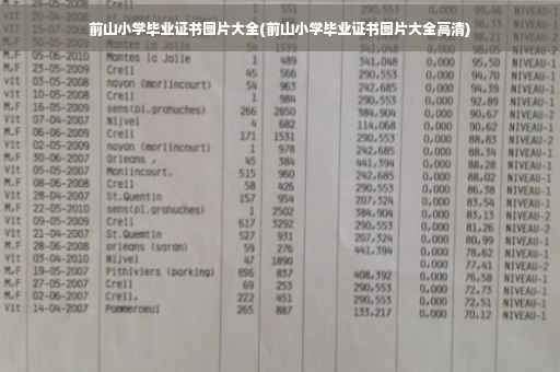 前山小学毕业证书图片大全(前山小学毕业证书图片大全高清)