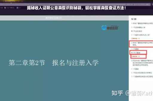 揭秘收入证明公章真假识别秘籍，轻松掌握真假查证方法！