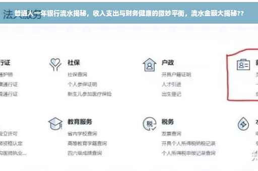 普通人一年银行流水揭秘，收入支出与财务健康的微妙平衡，流水金额大揭秘??