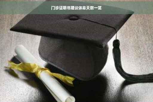 门诊证明书建议休息天数一览