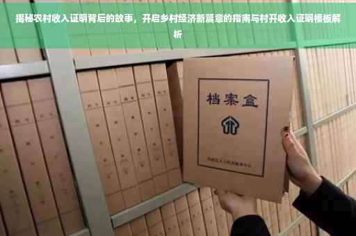 揭秘农村收入证明背后的故事，开启乡村经济新篇章的指南与村开收入证明模板解析