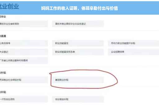 妈妈工作的收入证明，体现辛勤付出与价值