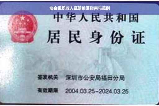 协会组织收入证明编写指南与范例