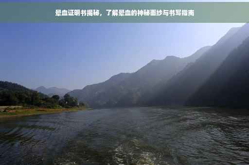 晕血证明书揭秘，了解晕血的神秘面纱与书写指南