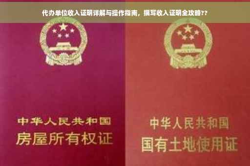 代办单位收入证明详解与操作指南，撰写收入证明全攻略??