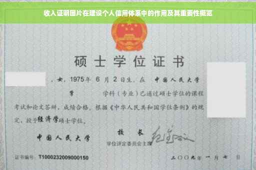 收入证明图片在建设个人信用体系中的作用及其重要性概览