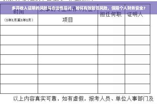 多开收入证明的风险与合法性探讨，如何有效防范风险，保障个人财务安全？