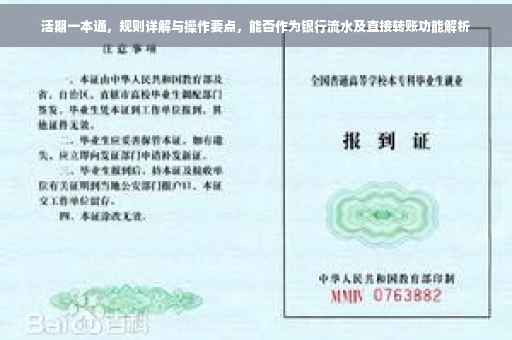 活期一本通，规则详解与操作要点，能否作为银行流水及直接转账功能解析