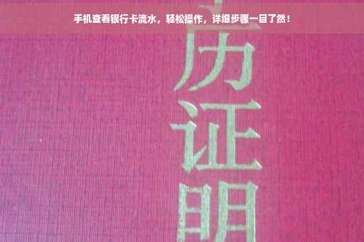 手机查看银行卡流水，轻松操作，详细步骤一目了然！