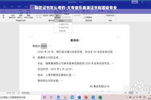 唱歌证书怎么考的-大专音乐表演证书有哪些专业