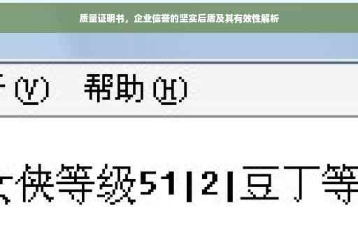 质量证明书，企业信誉的坚实后盾及其有效性解析