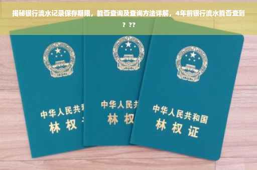 揭秘银行流水记录保存期限，能否查询及查询方法详解，4年前银行流水能否查到？??