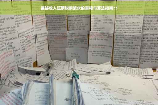 揭秘收入证明税前流水的真相与写法指南??