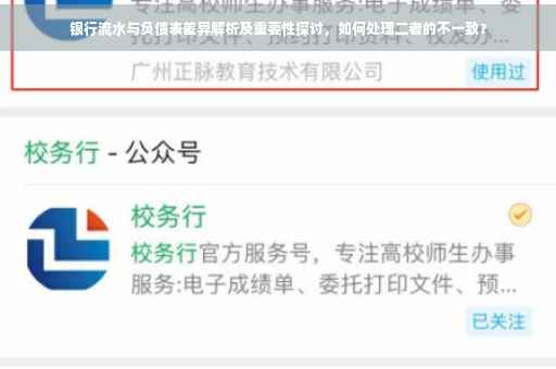 银行流水与负债表差异解析及重要性探讨，如何处理二者的不一致？