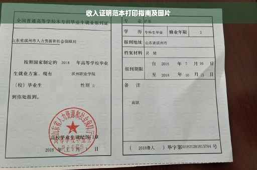 收入证明范本打印指南及图片