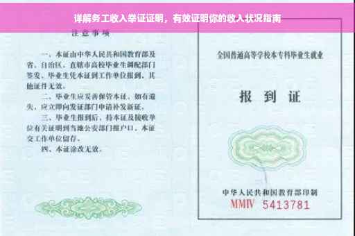 详解务工收入举证证明，有效证明你的收入状况指南