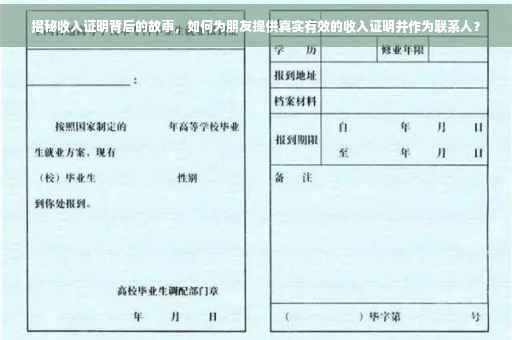 揭秘收入证明背后的故事，如何为朋友提供真实有效的收入证明并作为联系人？