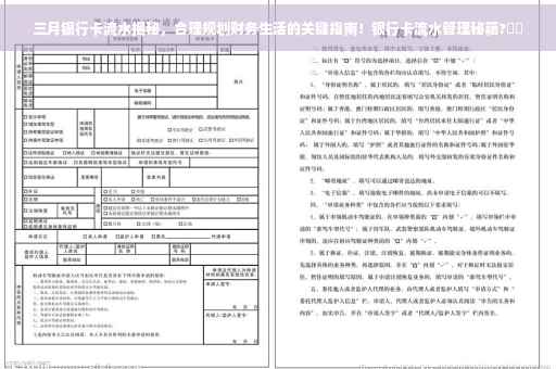 三月银行卡流水揭秘，合理规划财务生活的关键指南！银行卡流水管理秘籍?⚡️