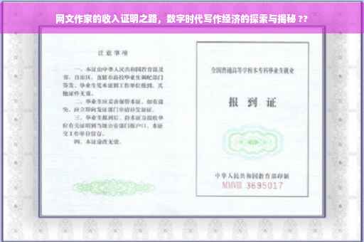 网文作家的收入证明之路，数字时代写作经济的探索与揭秘 ??