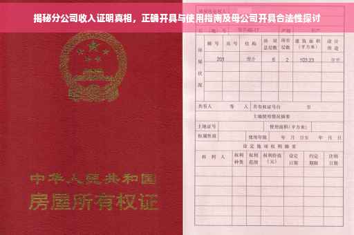 揭秘分公司收入证明真相，正确开具与使用指南及母公司开具合法性探讨