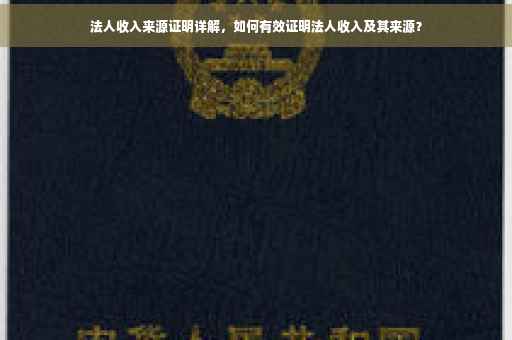 法人收入来源证明详解，如何有效证明法人收入及其来源？