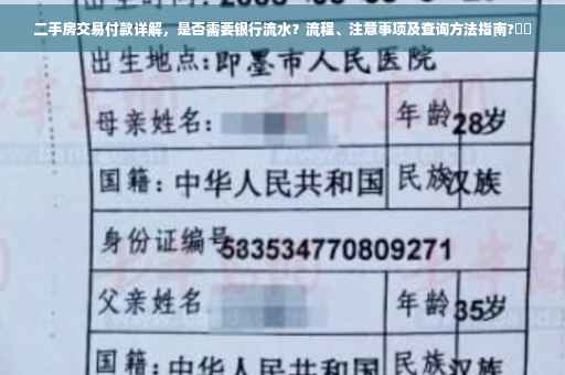 二手房交易付款详解，是否需要银行流水？流程、注意事项及查询方法指南?⚡️