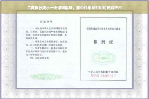 工商银行流水一天详细解析，能否打印及打印时长解析??