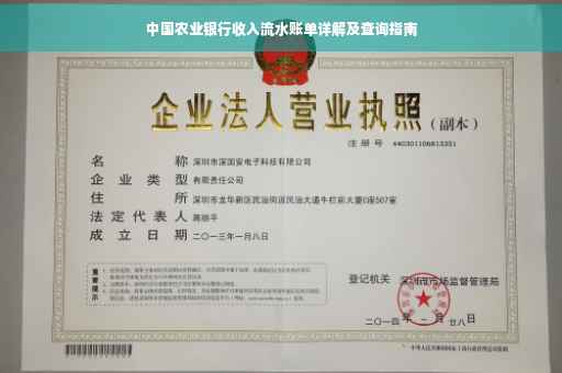 中国农业银行收入流水账单详解及查询指南