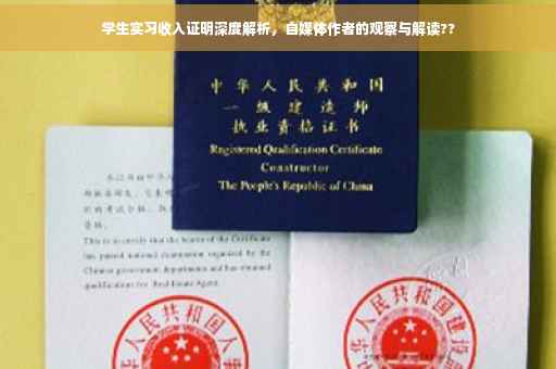 学生实习收入证明深度解析，自媒体作者的观察与解读??