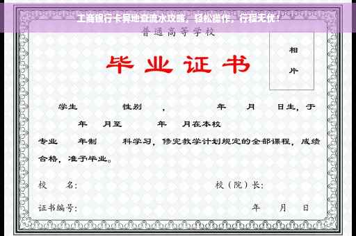 工商银行卡异地查流水攻略，轻松操作，行程无忧！