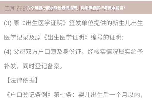 六个月银行流水轻松查询指南，详细步骤解析与流水解读?