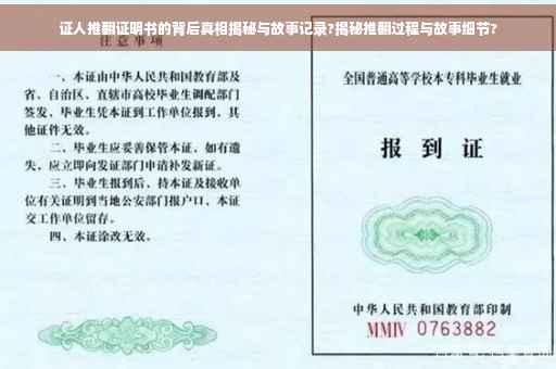 证人推翻证明书的背后真相揭秘与故事记录?揭秘推翻过程与故事细节?