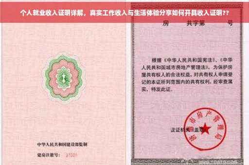 个人就业收入证明详解，真实工作收入与生活体验分享如何开具收入证明??