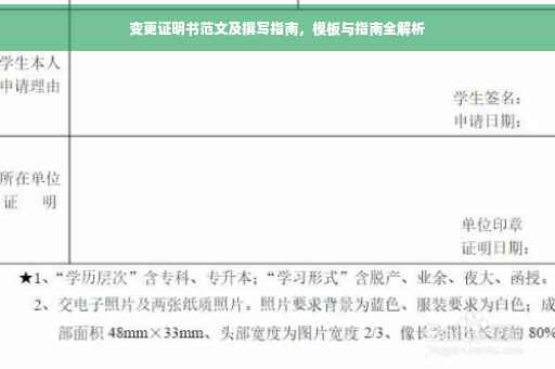 变更证明书范文及撰写指南，模板与指南全解析