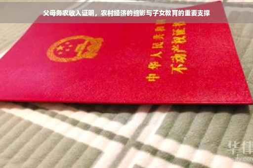 父母务农收入证明，农村经济的缩影与子女教育的重要支撑